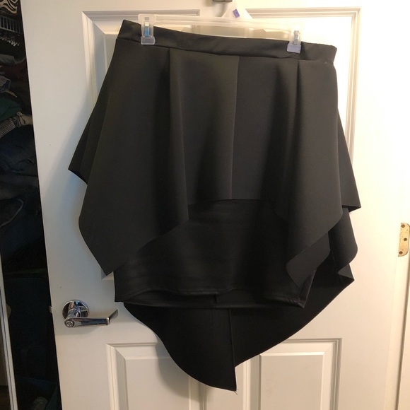 BLACK Dramatic Peplum Flare Skirt